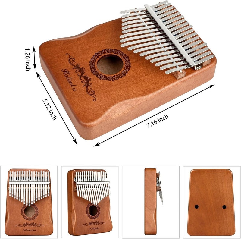 Flyott Kalimba Thumb Piano 17 Keys, Finger Piano Musical Instruments, Mbira Music Kids Gifts Adult Beginners Hand Pianos Brown - Image 3
